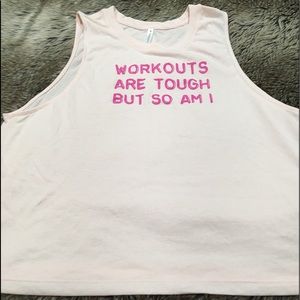 Fabletics Jade Cropped Muscle Tank  “Workouts are tough but so am I” *Size XL*